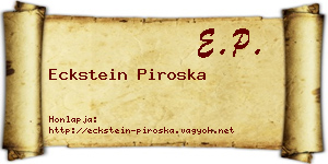 Eckstein Piroska névjegykártya